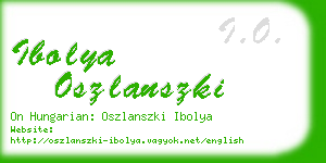 ibolya oszlanszki business card